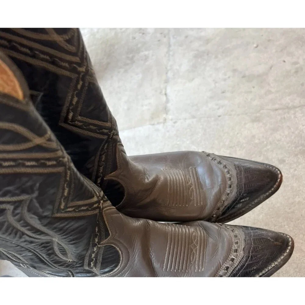 Tony Lama Wingtip Cowboy Boots Men’s 8.5 Tony Lama 6914 Vintage Wingtip Cowboy